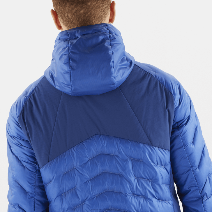 Nautical Blue/Navy Peony 0600F1089 Men's Insulated Hooded Jacket - Outline Primaloft Salomon