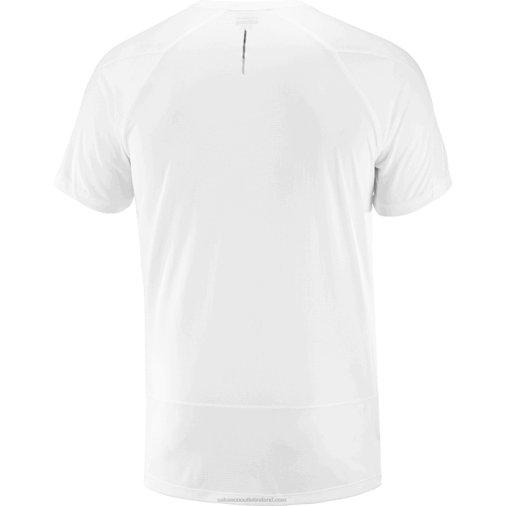 White 0600F234 Men's Short Sleeve T-Shirt - Cross Run Salomon