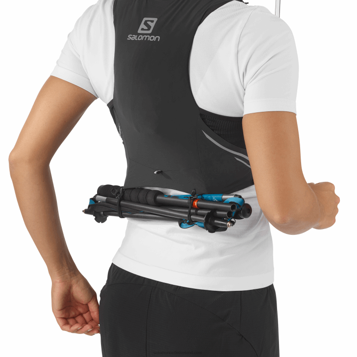 Black/Ebony 0600F976 Women's Running Vest with flasks included - Sense Pro 5 Salomon