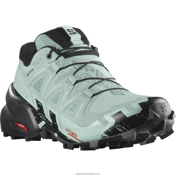 Aquifer/Black/Yucca 0600F1517 Women's Trail Running Shoes - Speedcross 6 Gore-Tex Salomon