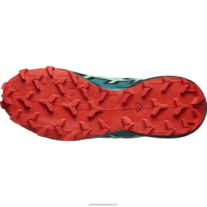 Black/Biscay Green/Fiery Red 0600F1503 Women's Trail Running Shoes - Speedcross 6 Salomon