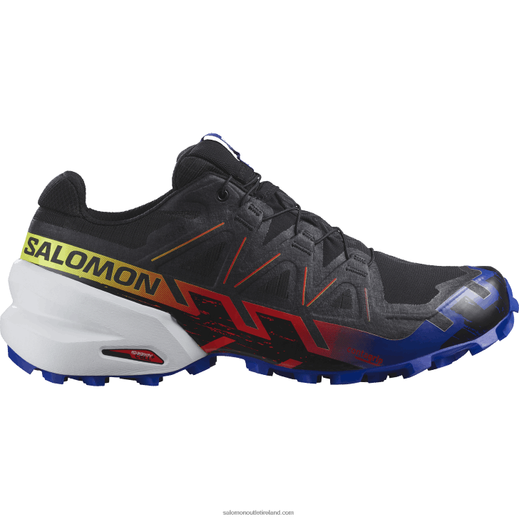 Black/Surf The Web/Safety Yellow 0600F1509 Women's Trail Running Shoes - Speedcross 6 Gore-Tex Blue Fire Salomon