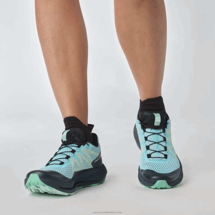 Blue Radiance/Carbon/Yucca 0600F1513 Women's Trail Running Shoes - Pulsar Trail Salomon