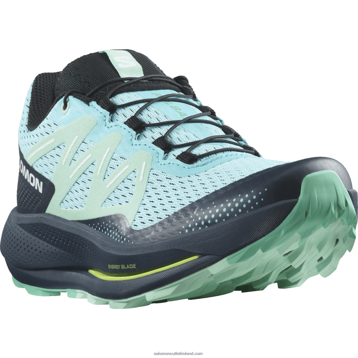 Blue Radiance/Carbon/Yucca 0600F1513 Women's Trail Running Shoes - Pulsar Trail Salomon