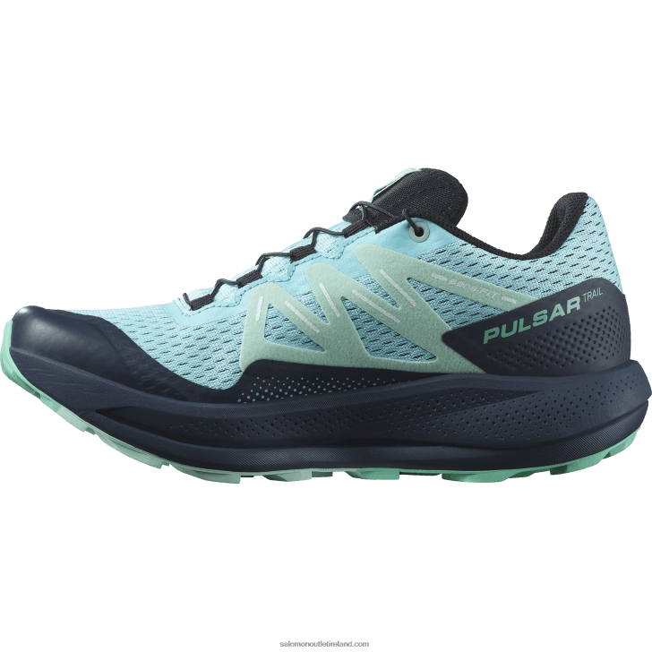 Blue Radiance/Carbon/Yucca 0600F1513 Women's Trail Running Shoes - Pulsar Trail Salomon