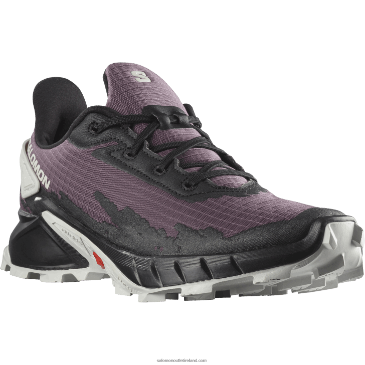 Moonscape/Black/Lunar Rock 0600F1541 Women's Running Shoes - Alphacross 4 Salomon