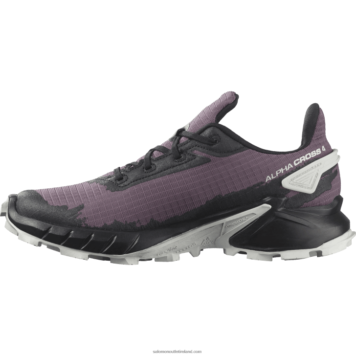 Moonscape/Black/Lunar Rock 0600F1541 Women's Running Shoes - Alphacross 4 Salomon