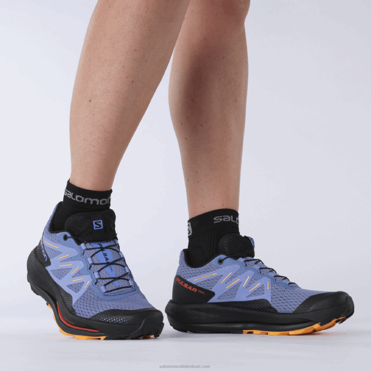 Velvet Morning/Black/Blazing Orange 0600F1510 Women's Trail Running Shoes - Pulsar Trail Salomon