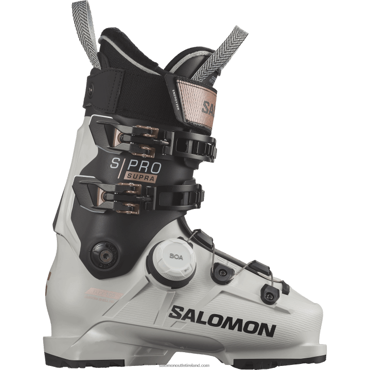 Gray Aurora/Black/Pink Gold 0600F1039 Women's On-Piste Boots - S/Pro Supra Boa 105 Salomon