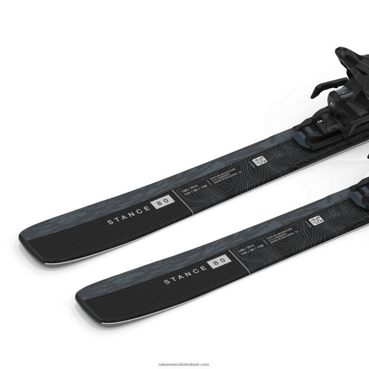 Bering Sea Metallic/Black/Silver 0600F1026 Women's All-Mountain Ski Package - Stance 80 (And M11) Salomon