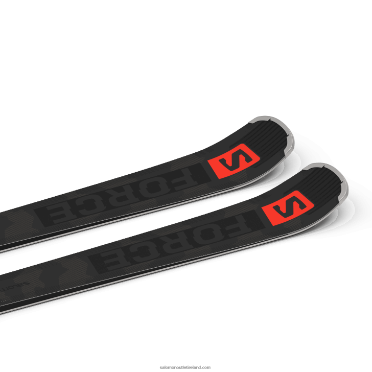 Black/Neon Coral/Castelrock 0600F1023 Women's On-Piste Ski Package - S/Force Ti.80 (And Z12) Salomon