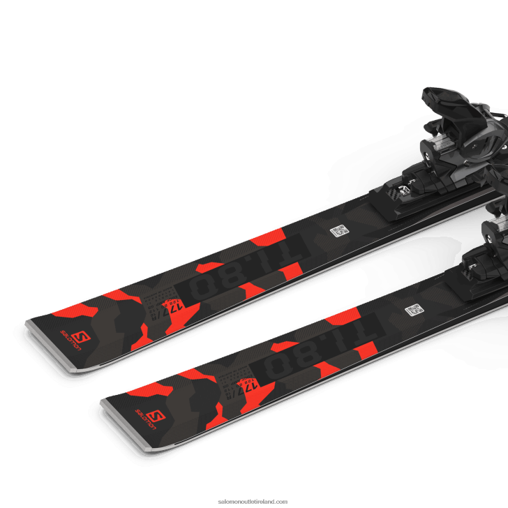 Black/Neon Coral/Castelrock 0600F1023 Women's On-Piste Ski Package - S/Force Ti.80 (And Z12) Salomon