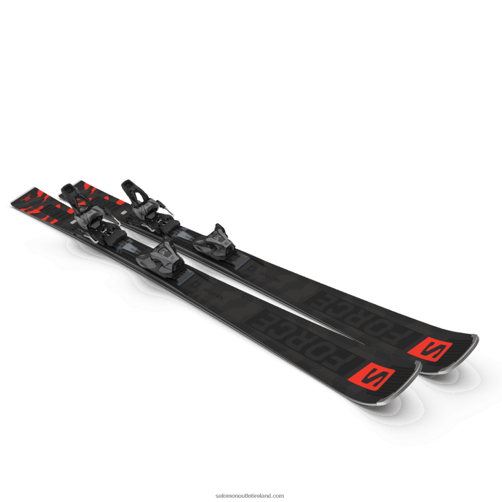 Black/Neon Coral/Castelrock 0600F1023 Women's On-Piste Ski Package - S/Force Ti.80 (And Z12) Salomon