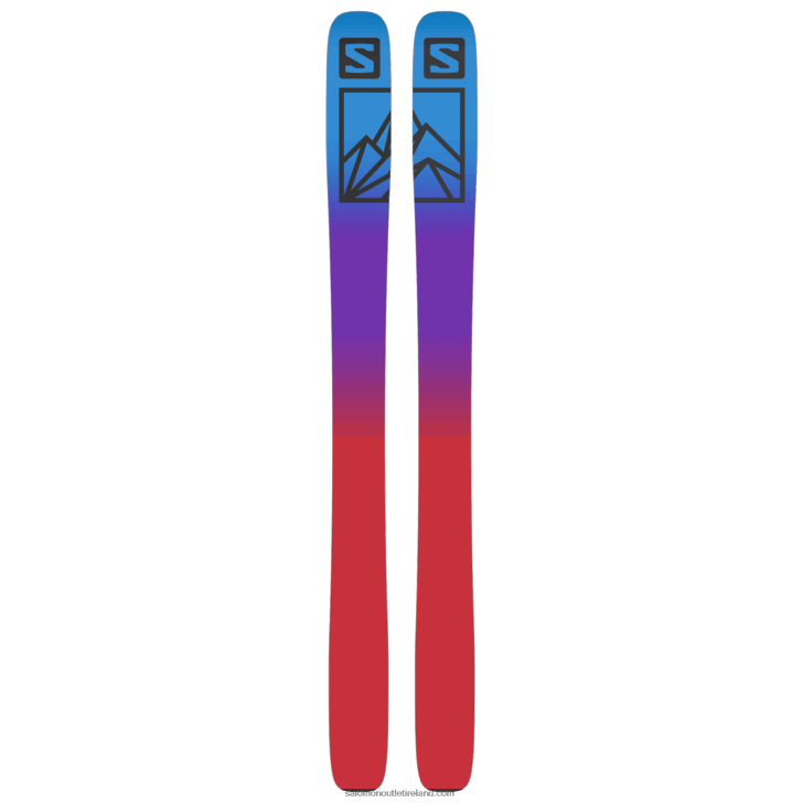 Illusion Blue/Red/Process Blue 0600F1000 Women's All-Mountain Skis - Qst Blank Salomon