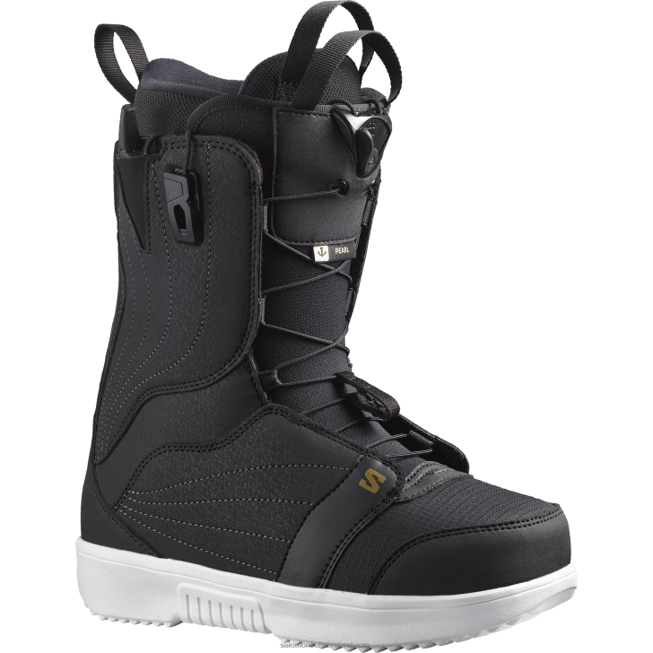 Black/White/Gold 0600F1324 Women's Snowboard Boots - Pearl Salomon