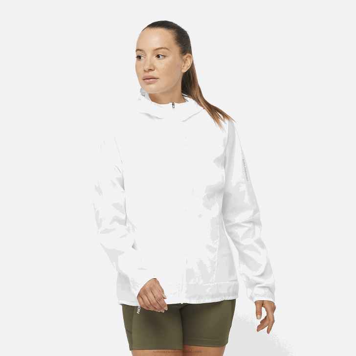 White 0600F853 Women's Wind Jacket - Bonatti Cross Wind Salomon