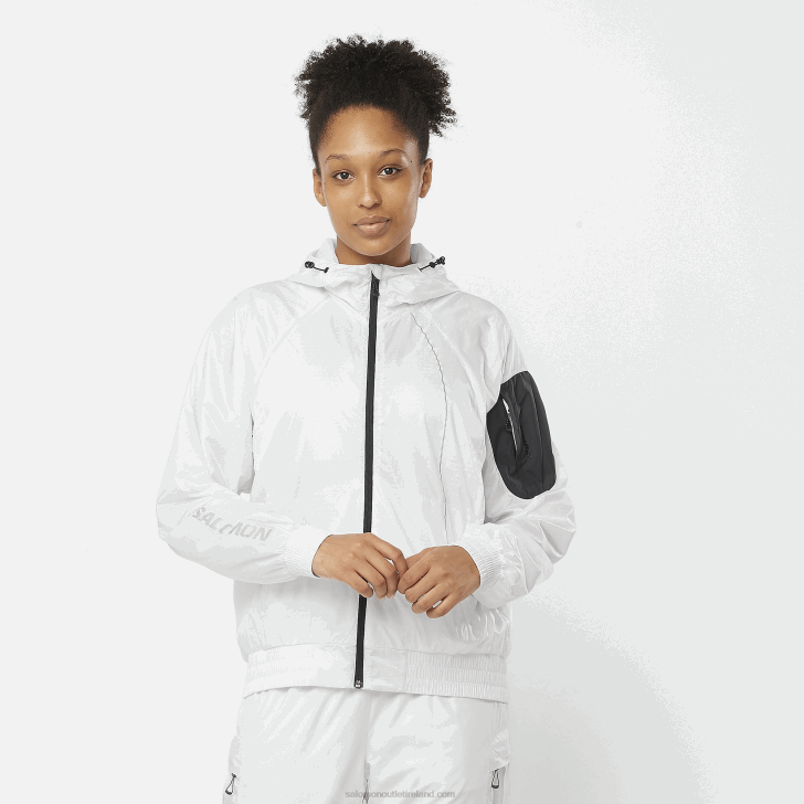 White/Deep Black 0600F833 Women's Wind Jacket - Equipe Salomon