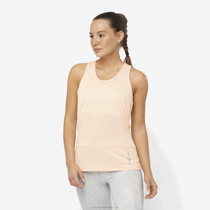 Cream Tan 0600F897 Women's Tank - Cross Run Salomon