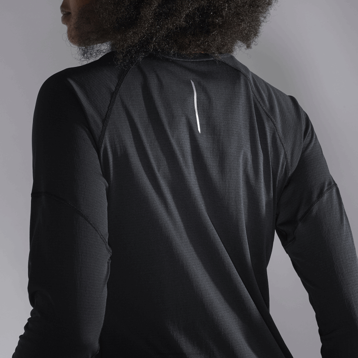 Deep Black 0600F917 Women's Long Sleeve T-Shirt - Cross Run Salomon