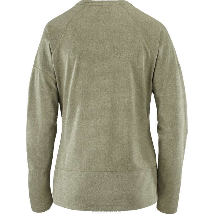 Grape Leaf/Heather 0600F915 Women's Long Sleeve T-Shirt - Cross Run Salomon