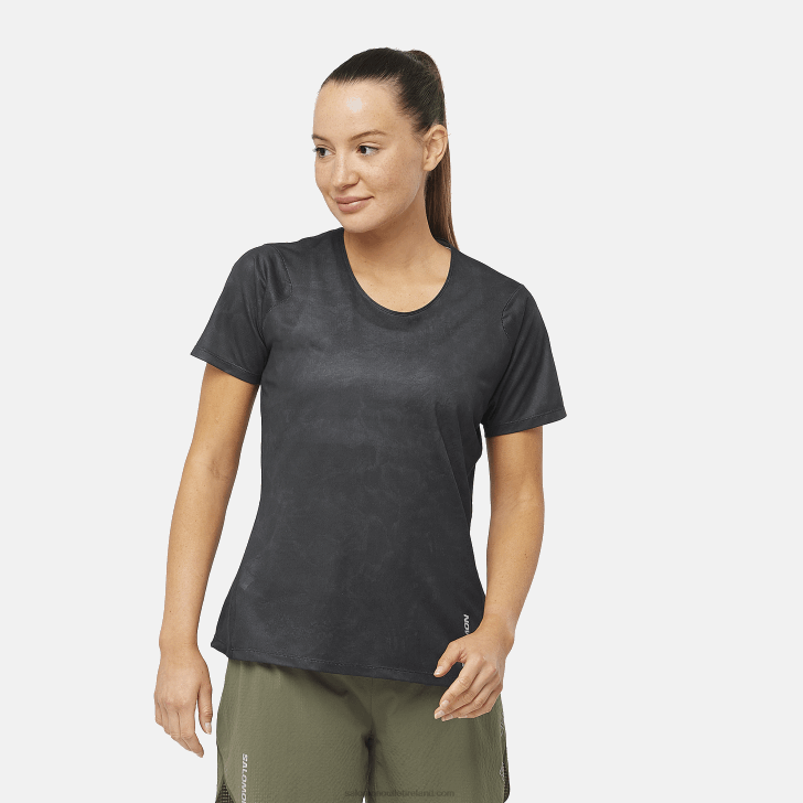 Periscope/Deep Black 0600F928 Women's Short Sleeve T-Shirt - Sense Aero Salomon