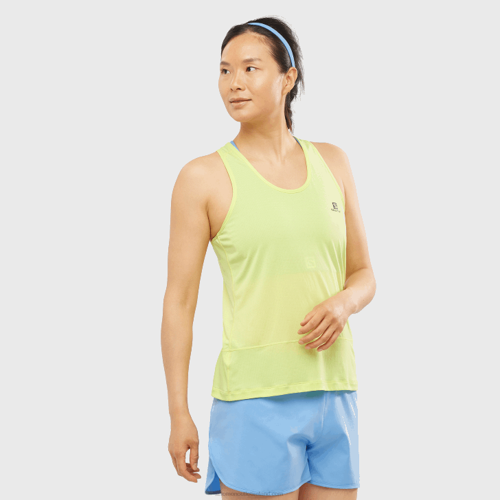 Sunny Lime/Heather 0600F900 Women's Tank - Cross Run Salomon